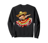 Mexican Girl Dabbing Poncho Funny Cinco de Mayo Sweatshirt