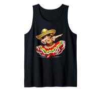 Mexican Girl Dabbing Poncho Funny Cinco de Mayo Tank Top