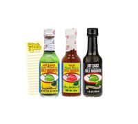 Mexican Habanero Chilli Pepper Hot Sauce Bundle with El Yucateco Habanero Sauce Green, Red and Black Label Reserve (120ml Each) with Intrinsic Treats Shopping List Card