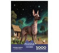 Mexican Hairless Dog 1000 Piece Jigsaw Puzzles Fun Challenging Modern Pet Dog Puzzles Game Beautiful Decoration for Adults And Kids Age 38x26cm/1000pcs