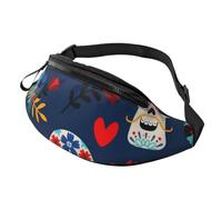 Mexican Halloween Floral Sugar Skull Printed Bumbags Waist Fanny Pack Adjustable Crossbody Waist Bag Sports Travel Holiday Fanny Pack for Men Women