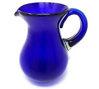 Mexican Hand Blown Glass Pitcher - Cobalt - Juice, Margaritas, Water, Lemonade (84 oz)