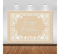 Mexican Happy Birthday Backdrop Banner Decorations Beige Floral Cielito Lindo Feliz Cumpleaños Backdrops Photography Background Mexico Fiesta Talavera Theme Birthday Party Decor Photo Booth Prop 7x5ft