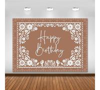 Mexican Happy Birthday Backdrop Banner Decorations Brown Floral Cielito Lindo Feliz Cumpleaños Backdrops Photography Background Mexico Fiesta Talavera Theme Birthday Party Decor Photo Booth Prop 7x5ft