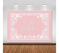 Mexican Happy Birthday Backdrop Banner Decorations Pink Floral Cielito Lindo Feliz Cumpleaños Backdrops Photography Background Mexico Fiesta Talavera Theme Birthday Party Decor Photo Booth Props 7x5ft