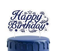 Mexican Happy Birthday Cake Topper Blue and White Mexican Talavera Cake Pick Papel Picado Cielito Lindo Cake Decorations for Kids Adults Birthday Party Cinco De Mayo Fiesta