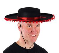 Mexican Hat - 55-60cm Party Hat Wide Brim Costume Accessory Traditional Non-Woven Fabric Pom Poms Decoration | Halloween Birthday Dress for Theme Parties E