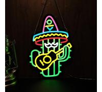Mexican Hat Cactus Guitar Neon Sign Night light for Bar Club Bedroom Hotel Pub Cafe Wedding Birthday Party Gifts