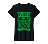 Mexican Hispanic Siesta Pride México Eagle Emblem Patriotic Value Graphic T-Shirt, Women, Black, M