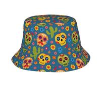 Mexican Holiday Day Of The Dead Sugar Skulls Bucket Hat Fisherman Hats Packable Sun Cap Outdoor Summer Travel Beach Cap For Women Men Unisex