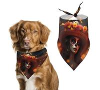 Mexican Holiday Dia De Los Muertos Dog Bandana Puppy Cat Scarfs Bibs Washable Triangle Kerchief Pet Gifts