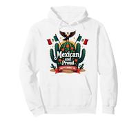Mexican Independence Day Proud Patriotic Mexican American September 16 Pullover Hoodie, Adult Unisex, White, Large