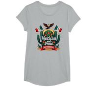 Mexican Independence Day Proud Patriotic September 16 T-Shirt, Girls, Heather Grey, Medium
