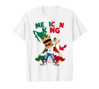 Mexican King Mexico Flag Dabbing Boy Kids Value Graphic T-Shirt, Men, White, L