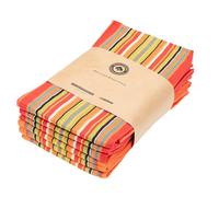 Mexican Kitchen Towels - 100% Cotton Southwest Dish Towels - 6 Pack, 28"x16", Reusable, Washable, Quick-Dry, Lint-Free, Red and Orange Colorful Tribal Theme Towels for Festive Feel (Red & Orange)