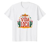Mexican La Vida Loca Fiesta Sombrero Cactus Celebration T-Shirt, Kids, White, 2 Years
