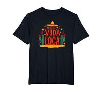 Mexican La Vida Loca Fiesta Sombrero Cactus Celebration T-Shirt, Men's Big and Tall, Black, 2X Tall