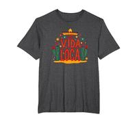 Mexican La Vida Loca Fiesta Sombrero Cactus Celebration T-Shirt, Men's Big and Tall, Dark Heather Grey, 2X Tall