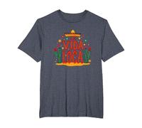 Mexican La Vida Loca Fiesta Sombrero Cactus Celebration T-Shirt, Men's Big and Tall, Heather Blue, 2X Tall