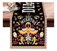 Mexican Linen Table Runner, Latin Table Runner, Flower Tablecloth