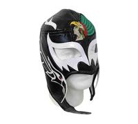 Mexican Lucha Libre Wrestling Mask, Black and White, Premium Leather, Aztec Warrior Design, Professional Wrestling Costume, Handmade