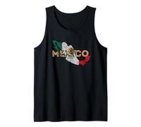 Mexican Map and Flag Souvenir - Distressed Mexico Tank Top