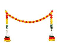 Mexican Marigold Garland Artificial Marigold Flower Hanging Pendants Day of the Dead Banner for Diwali Pooja Ndian Traditional Wedding Decoration