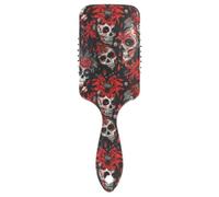 Mexican Of The Dead White Skull Flowers smooth healthy hair brush Designed wet dry brush for thin hair with Ergonomic handle cepillo para cabello