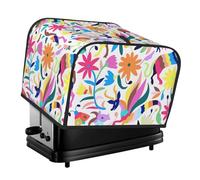 Mexican Otomi Animals Print Daily Wear 4-Slice Toaster Cover Dustproof Waterproof Kitchen Appliance For Bread