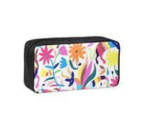 Mexican Otomi Animals Print Large Pencil Case Big Capacity Pen Case Durable Pencil Box Stationery Bag for Travel Makeup
