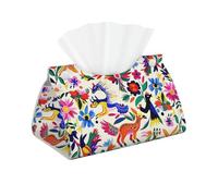 Mexican Otomi Animals Print Tissue Box Cover Foldable Tissue Storage Box Leather Tissue Cube Box Holder for Living Room Bedroom Office Car Home Decor