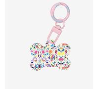 Mexican Otomi Animals Printing Acrylic Dog Bone Ornament,Dog Tags Personalized Pet Ornament, Key Chain Bone Shaped Id Tags