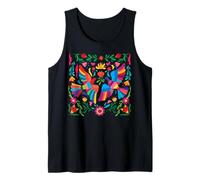 Mexican Otomi Floral Bird Flower Mexico Traditional Handmade Tank Top