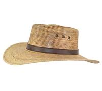 Mexican Palm Leaf Straw Gambler Bolero Sun Hat, Classic Gaucho Cowboy Flex Fit Hat