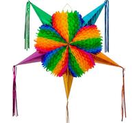 Mexican Piñata (X-Large 35 inches) - Rainbow Piniata - Authentic Handmade Foldable Large Pinata for Birthday Party - Piñatas para Cumpleaños - Mexican Star Pinata - Cinco de Mayo Pinatas