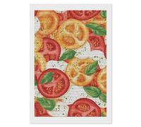 Mexican Pizza Ingredients Tomatoes Funny Diamond Art Kits for Adults Round Full Drill Picture Decor for Home Wall
