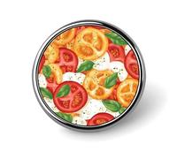 Mexican Pizza Ingredients Tomatoes Round Lapel Pins Button Brooch Pin Badge Clothes Accessories for Men Women