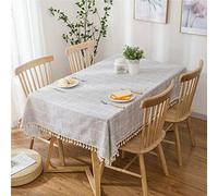 Mexican Plaid Table Cloth 60x60cm Grey Linen Cotton Coffee Table Cover Simple Irish Style Home Decor Perfect for Dining Parties and Everyday Use