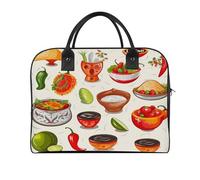 Mexican Salsa Symbols Laptop Tote Bag Casual Travel Handbag Multi Pocket Shoulder Bags for Work Travel