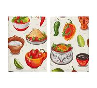 Mexican Salsa Symbols Passport Holder with Card And Ticket Slot, PU Leather Passport Case Easy Access, Travel Essentials Document Organizer Waterproof Travel Wallet for Men Women