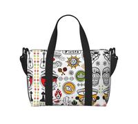 Mexican Salsa Symbols Printed Travel Duffel Bag Foldable Gym Duffel Bag Suitable for Travel Work Gym etc