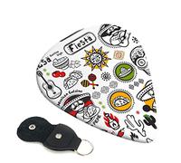 Mexican Salsa Symbols Set Of 6 Guitar Plectrums For Acoustic Guitar, Electric Guitar, Bass, Ukulele - Thin, Medium And Thick.