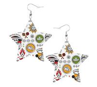 mexican salsa symbols Star Shape Earrings, Modern Dangle Earrings, Women's Statement Jewelry for Office Daily