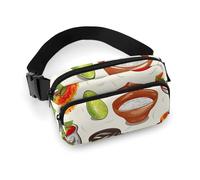 Mexican Salsa Symbols Waist Bag Fashion Fanny Bag with Adjustable Strap for Outdoor Workout Cycling Unisex, white, 20x13cm, Waist Bag