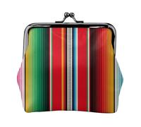 Mexican Serape Blanket Stripes(1) Coin Purse, Kiss-lock Change Purse Wallets, Small PU Leather Coin Purse for Women