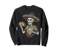 Mexican skeleton drinking tequila eating tacos Cinco de mayo Sweatshirt