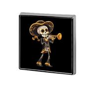 Mexican Skeleton Playing Trumpet Custom Lapel Pins Square Brooch Tie Suit Dress Accessories for Men Women Wedding Birthday