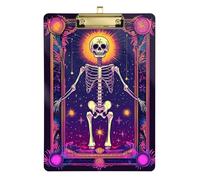 Mexican Skeleton Tarot Acrylic clipboard for Girls Standard Letter A4 Size Standard Hole for Clip Board Teacher Gold 12x9in Tablas para escribir