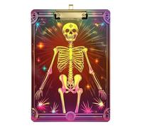 Mexican Skeleton Tarot Acrylic Waterproof clipboard Standard Letter A4 Size Hard Board for 5th Grade Classroom Essentials for Teachers Gold 12x9in Tabla para escribir