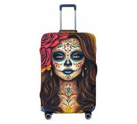 Mexican Skull Art Elastic Travel Luggage Cover Suitcase Protector, Print Suitcase Baggage Cover Anti-Scratch